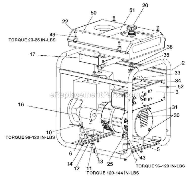 Page A Diagram and Parts List for BS600-W Type 0 Porter Cable Generator